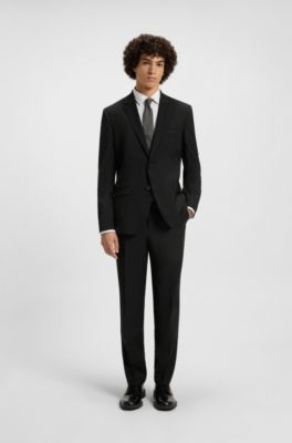 Blazer extra slim fit en mezcla de lana, Negro