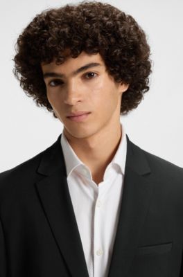 Blazer extra slim fit en mezcla de lana, Negro