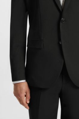 Blazer extra slim fit en mezcla de lana, Negro