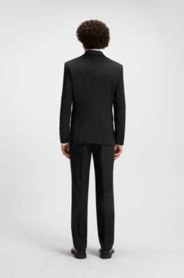 Blazer extra slim fit en mezcla de lana, Negro