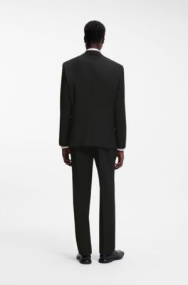 Blazer extra slim fit en mezcla de lana, Negro