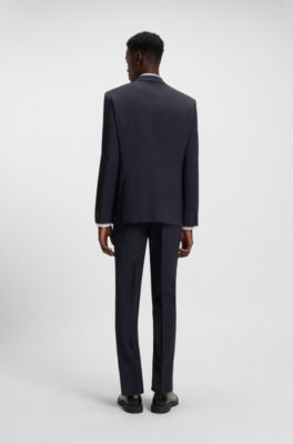 Blazer extra slim fit en mezcla de lana, Azul oscuro