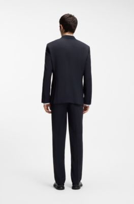 Blazer extra slim fit en mezcla de lana, Azul oscuro