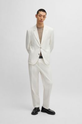 Veste Slim en seersucker, Blanc