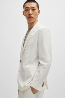 Veste Slim en seersucker, Blanc