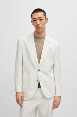 Veste Slim en seersucker, Blanc