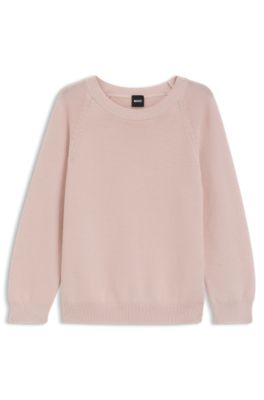 Pull coupe d&eacute;contract&eacute;e en coton, Rose clair