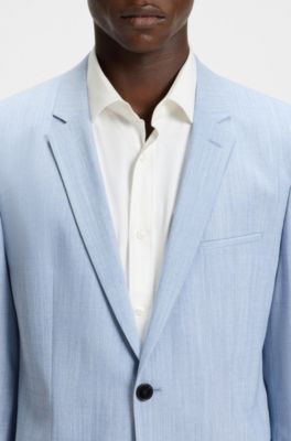 Extra-slim-fit blazer in a melange wool blend, Light Blue