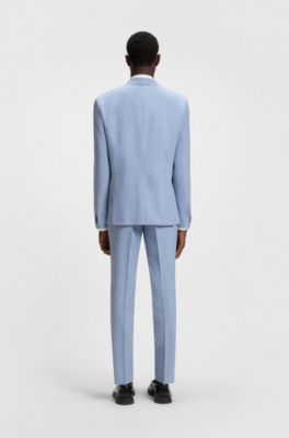 Extra-slim-fit blazer in a melange wool blend, Light Blue