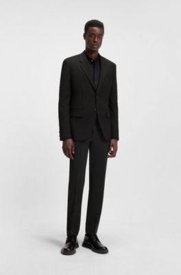Extra-slim-fit trousers in a wool blend, Black
