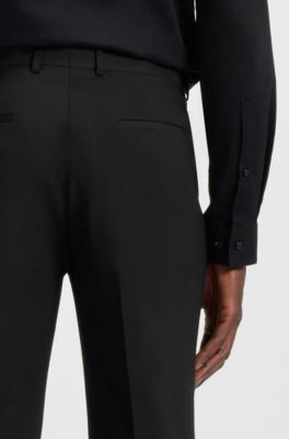 Extra-slim-fit trousers in a wool blend, Black