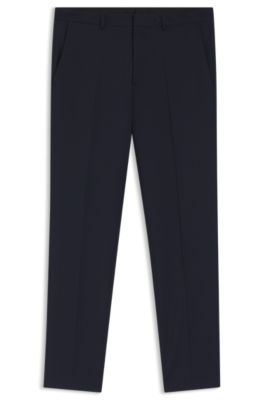 Pantalones extra slim fit de mezcla de lana, Azul oscuro