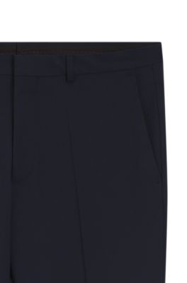 Pantalones extra slim fit de mezcla de lana, Azul oscuro