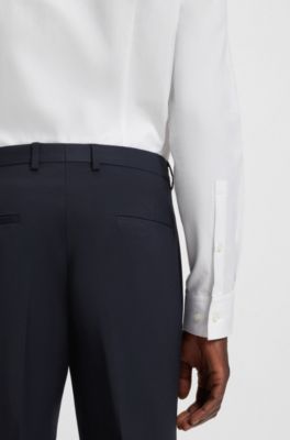 Extra-slim-fit trousers in a wool blend, Dark Blue