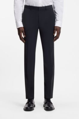 Pantalones extra slim fit de mezcla de lana, Azul oscuro