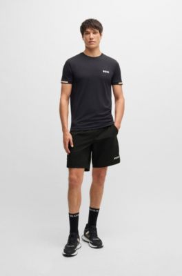Active tennis shorts with four-way stretch, Black