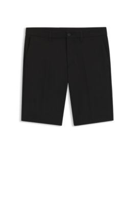 Shorts slim fit de tejido el&aacute;stico repelente al agua, Negro