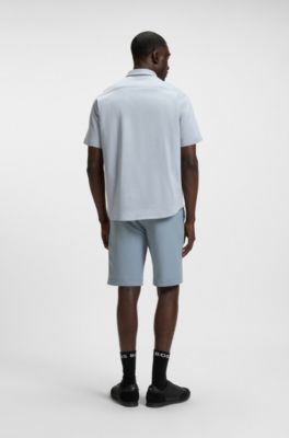 Short Slim en tissu stretch d&eacute;perlant, Gris sombre