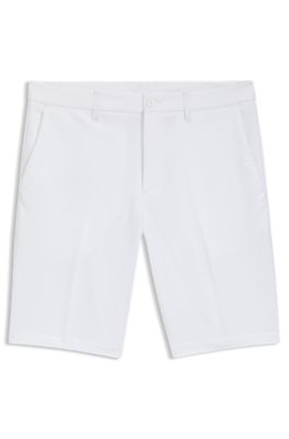 Short Slim en tissu stretch d&eacute;perlant, Blanc