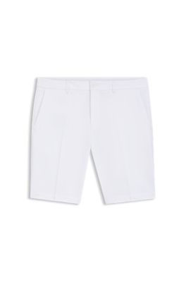 Short Slim en tissu stretch d&eacute;perlant, Blanc