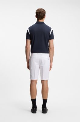 Shorts slim fit de tejido el&aacute;stico repelente al agua, Blanco