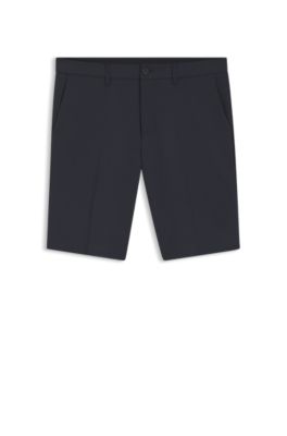 Shorts slim fit de tejido el&aacute;stico repelente al agua, Azul oscuro