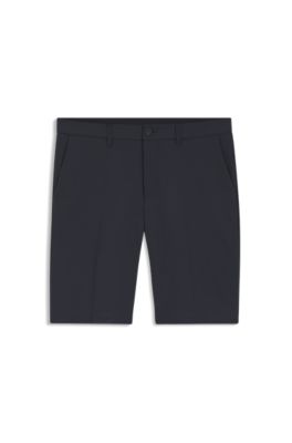 Shorts slim fit de tejido el&aacute;stico repelente al agua, Azul oscuro