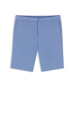 Shorts slim fit de tejido el&aacute;stico repelente al agua, Celeste