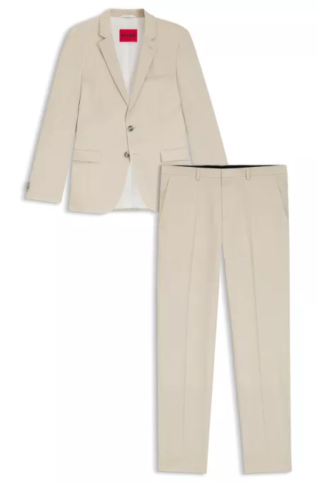 Melange extra-slim-fit suit in a wool blend