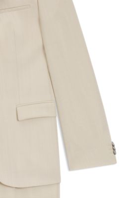 Melange extra-slim-fit suit in a wool blend, Light Beige