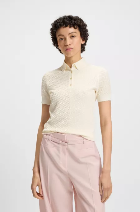 Structured sweater with polo collar