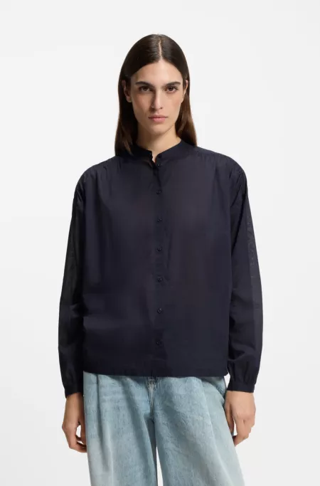 Relaxed-fit blouse in cotton muslin