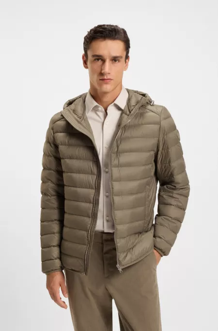 Down-filled jacket with water-repellent finish