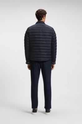 Chaqueta de plum&oacute;n repelente al agua con bolsillos en el pecho, Azul oscuro