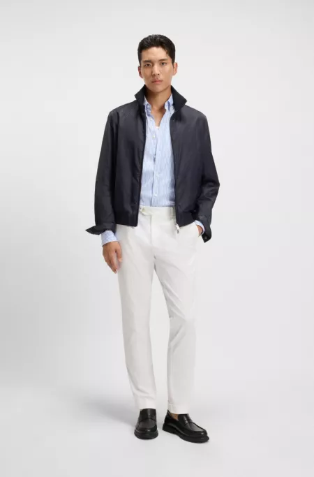 Monogram-jacquard jacket with water-repellent finish