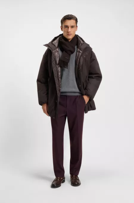 Peached-microfibre jacket with water-repellent finish