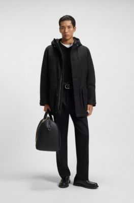 Down-filled jacket with water-repellent finish, Black