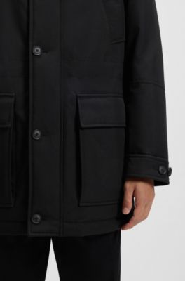 Chaqueta repelente al agua con relleno de plum&oacute;n, Negro