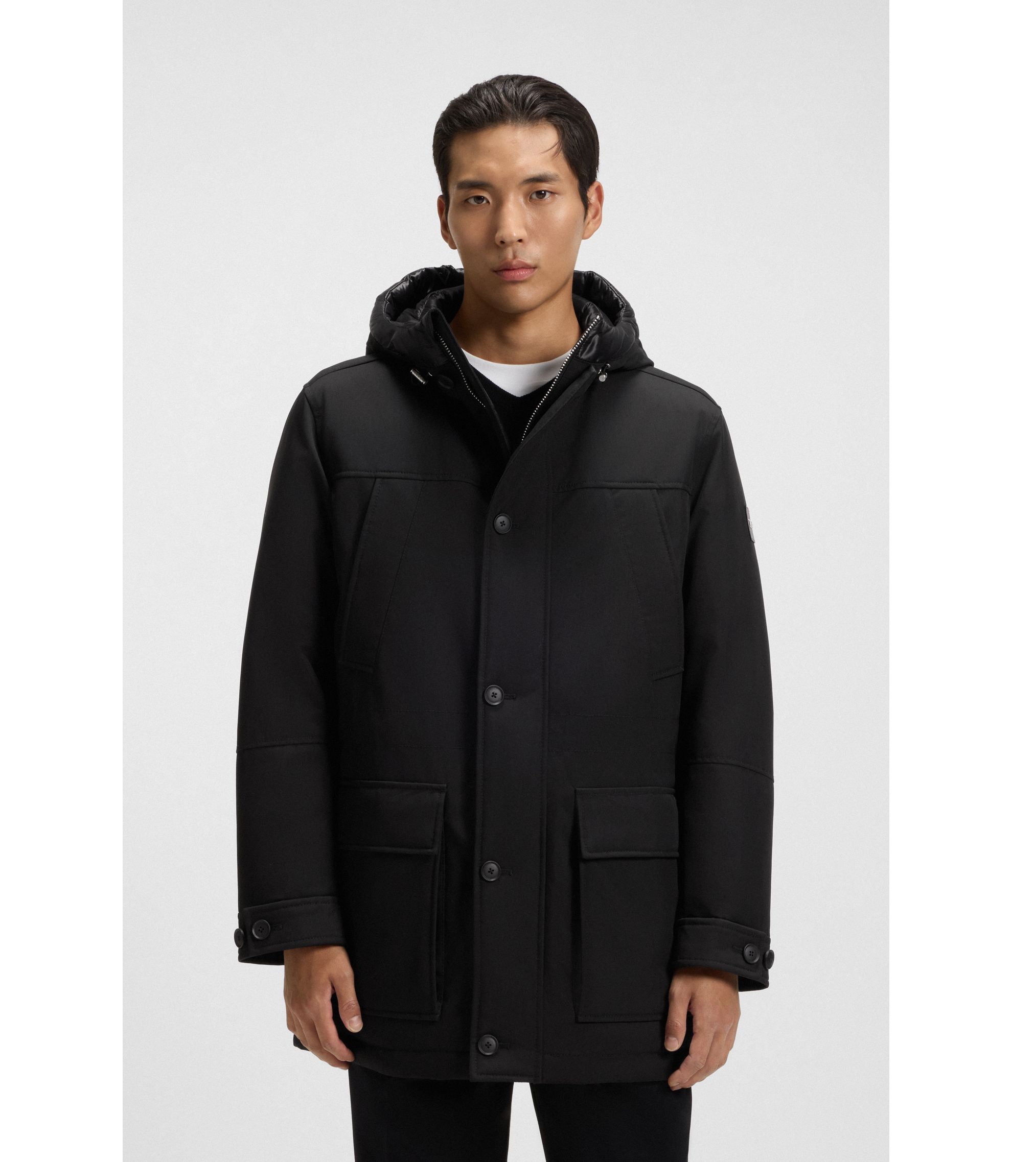 BOSS - Down-filled jacket with water-repellent finish - Black