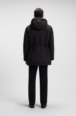 Down-filled jacket with water-repellent finish, Black