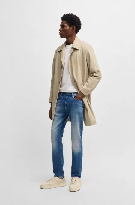 Classic-fit coat in cotton