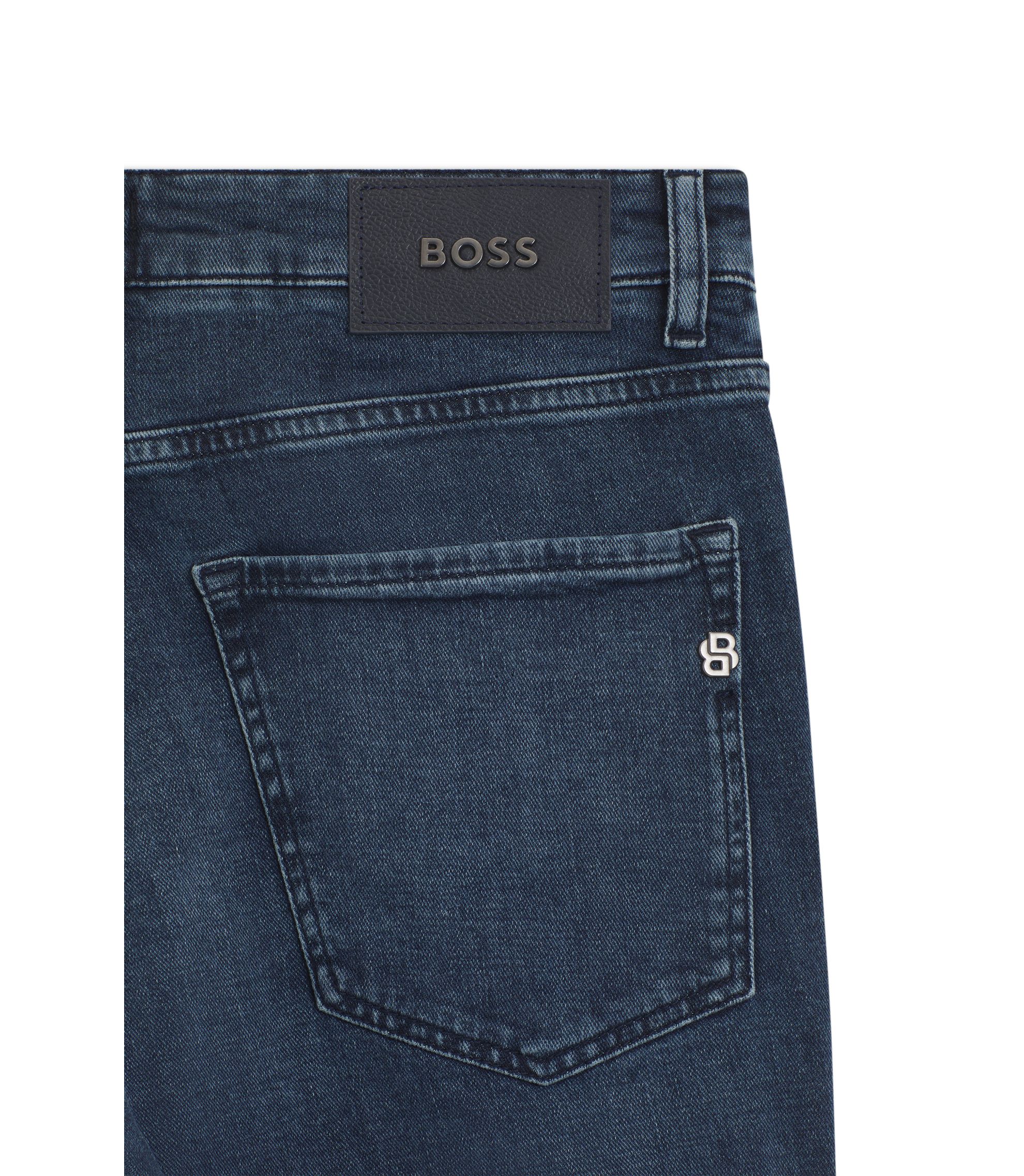 BOSS - Maine regular-fit jeans in blue Italian denim - Blue