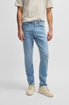 BOSS - Delaware slim-fit jeans in blue Italian denim - Blue