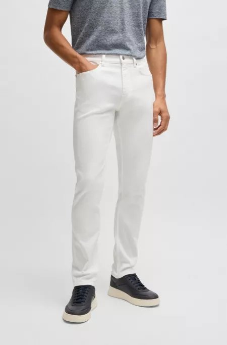 Delaware slim-fit jeans in white comfort-stretch denim