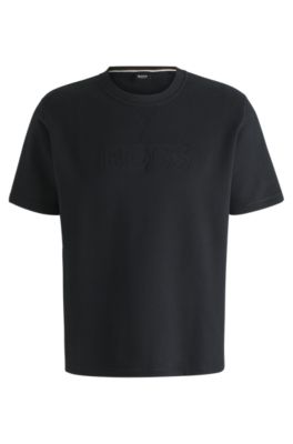 Tシャツ・カットソー BOSS Logo Patch Cotton T-Shirt Black BOSS - Cotton-jersey T-shirt with logo patch - Black