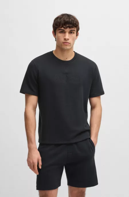 Cotton-terry T-shirt with embroidered logo