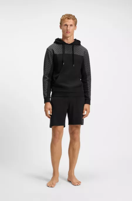 shorts with monogram-pattern panels