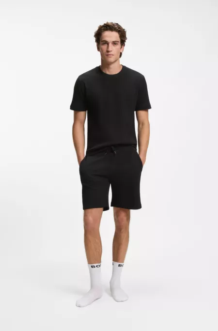 Cotton-blend T-shirt with waffle structure