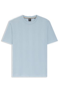 Cotton-blend T-shirt with waffle structure