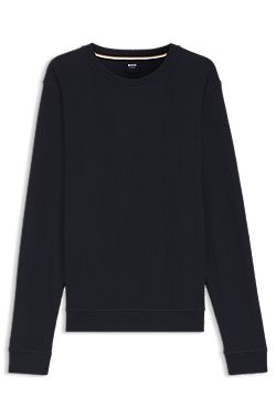 Waffle-texture sweatshirt in a cotton blend